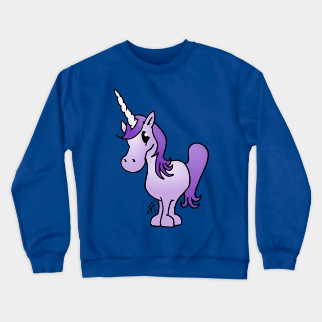 Purple unicorn Crewneck Sweatshirt by Cardvibes